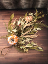 Load image into Gallery viewer, Berries, Leaves Corn Husks with Pumpkins Swag

