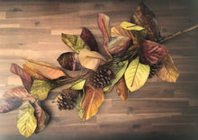Load image into Gallery viewer, 36&quot; Warm Harvest Magnolia Leaf with pinecone teardrop
